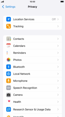 Press Location Services.