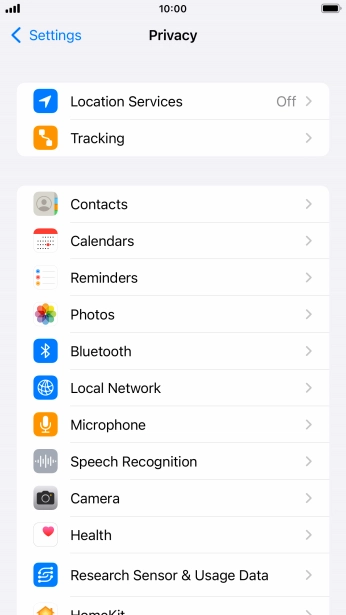 Press Location Services.