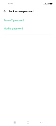 Press Turn off password.