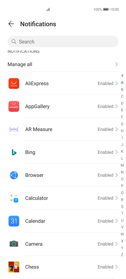 Press the required app.