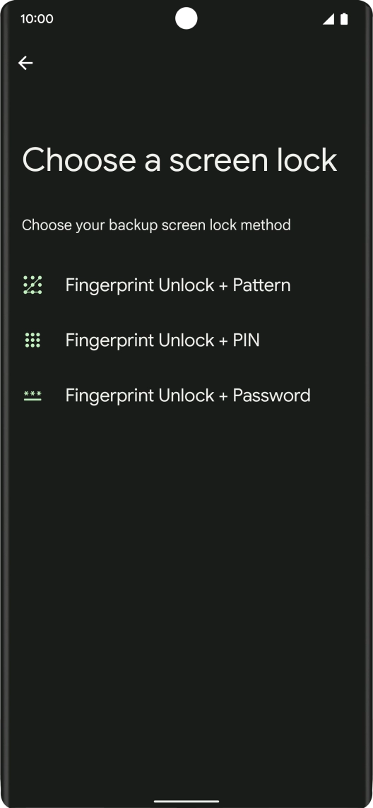 Press the required phone lock code.