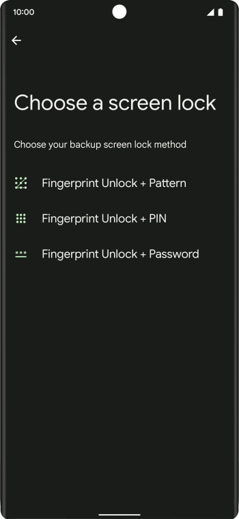 Press the required phone lock code.