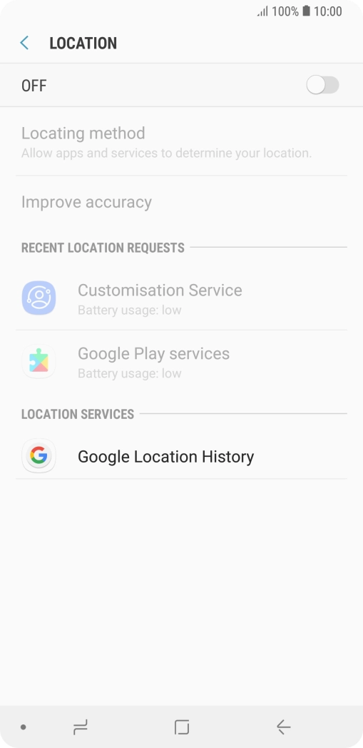 Press the indicator to turn the function on or off.