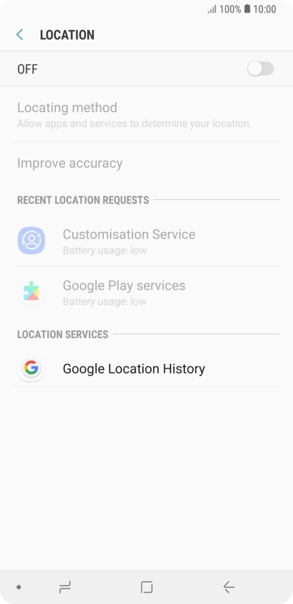 Press the indicator to turn the function on or off.