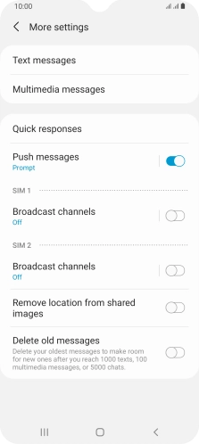 Press Text messages.