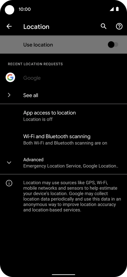Press the indicator next to 