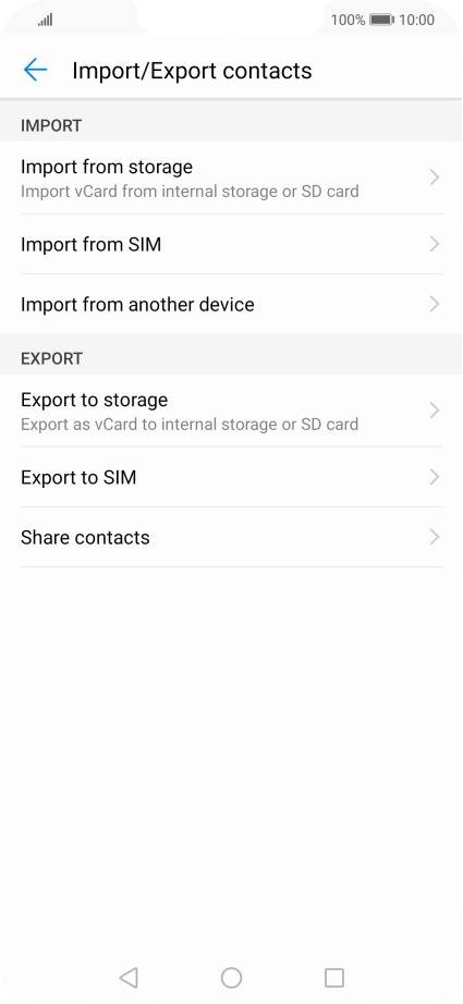 Press Import from SIM.