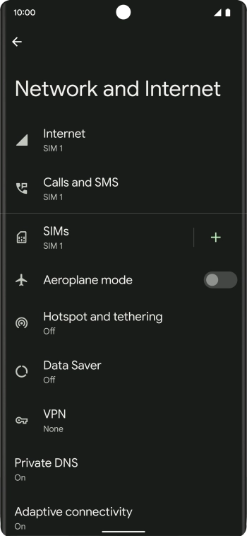 Press Hotspot and tethering.