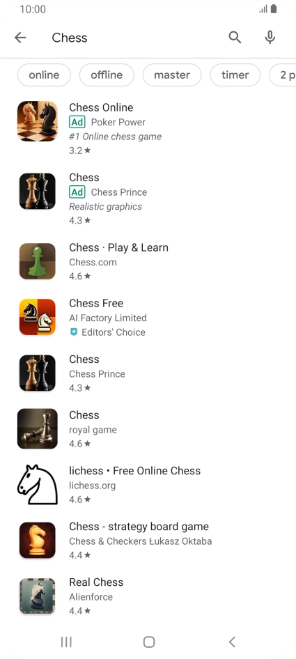 Press the required app.