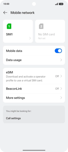 Press the name of the SIM.