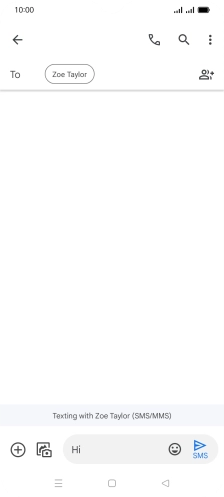 Press the send icon when you've finished your SMS.
