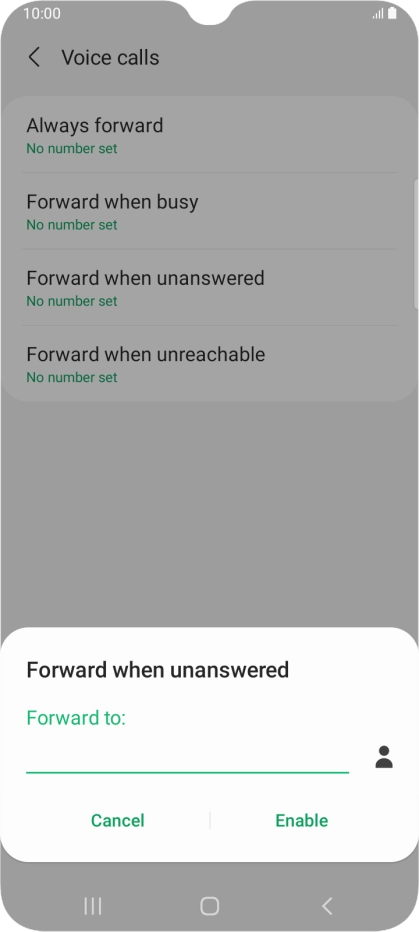 Key in +447953222222 and press Enable.