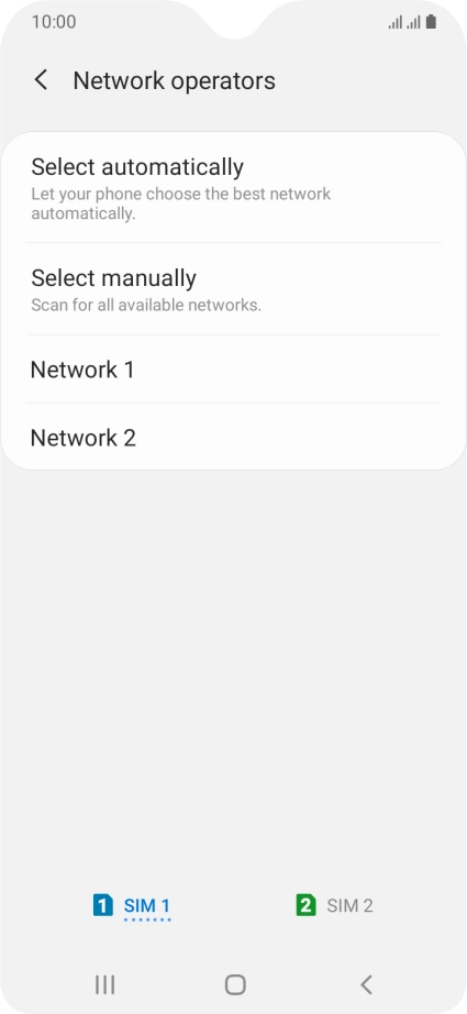 Press the required network.