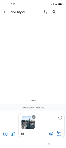 Press the send icon when you've finished your MMS.
