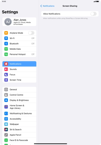 Press the indicator next to 