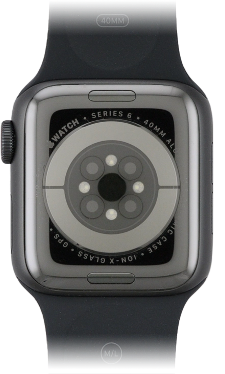 Place the back of your Apple Watch on the magnetic charger allowing it to click into place.