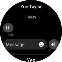 Press the record message icon and follow the instructions on the screen to record and send the required reply.