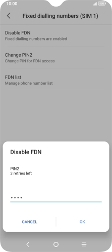 Key in your PIN2 and press OK. The default PIN2 is 0000.