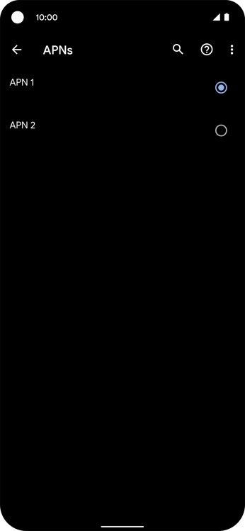 Press the field next to the required data connection to activate it.