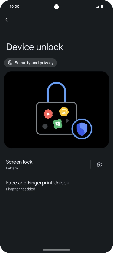 Press Screen lock and key in the additional phone lock code you created earlier.