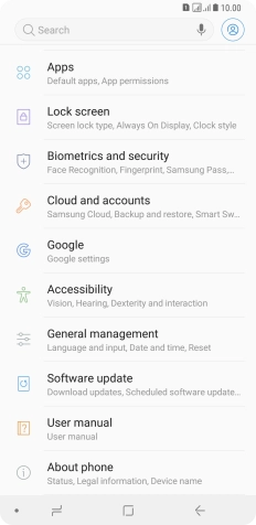 Press Cloud and accounts.