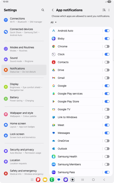 Press the drop down list.