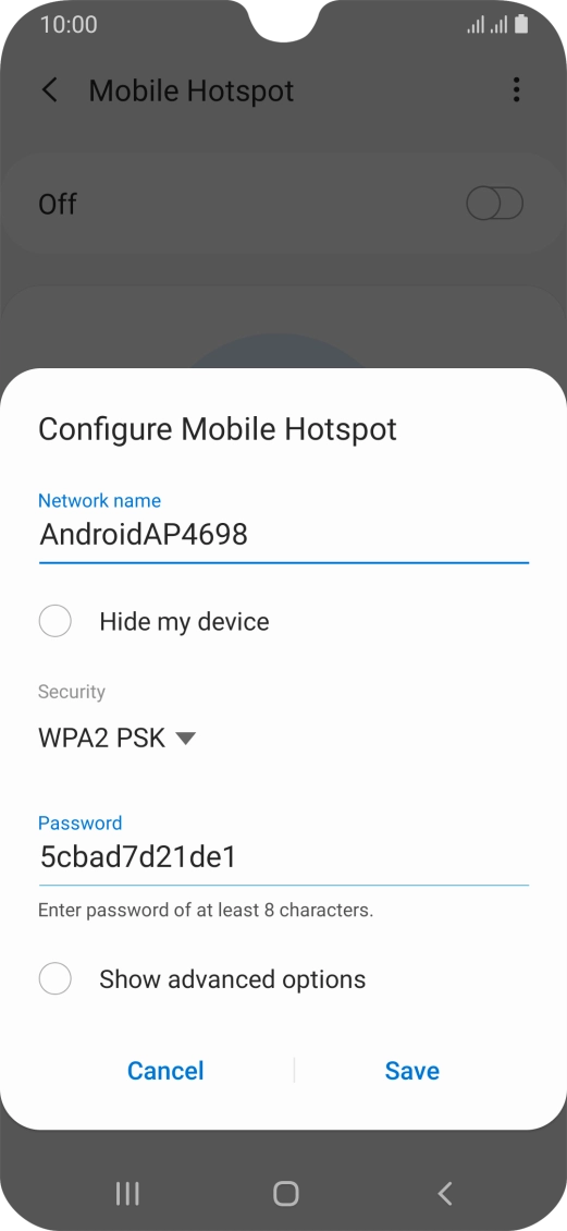 Press the field below 