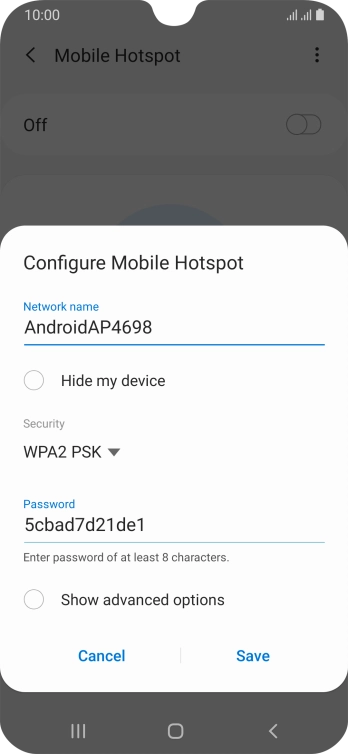 Press the field below 