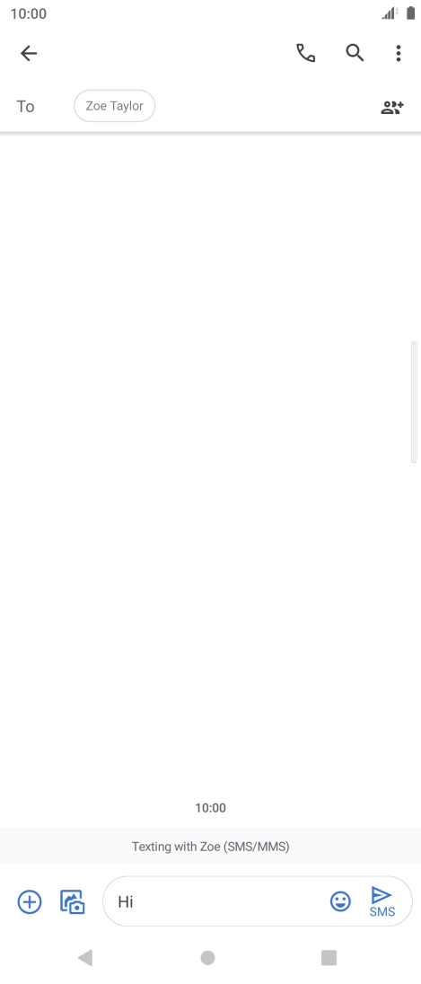 Press the send icon when you've finished your SMS.