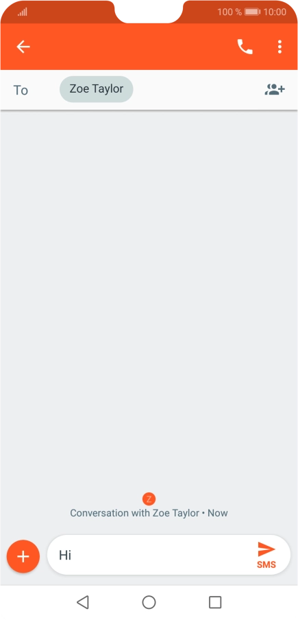 Press the send icon when you've finished your text message.