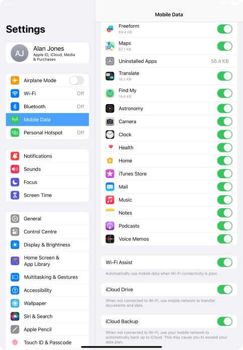 Press the indicator next to 