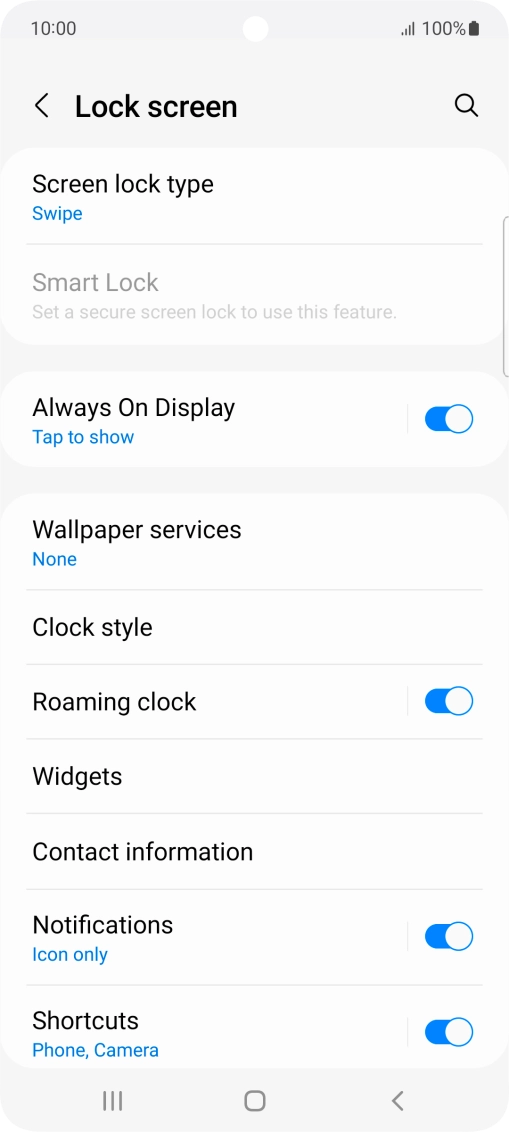 Press Screen lock type.