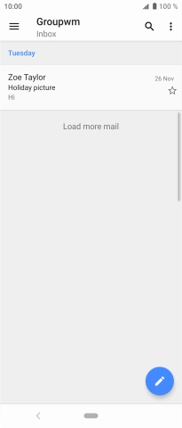 Slide your finger right starting from the left side of the screen.