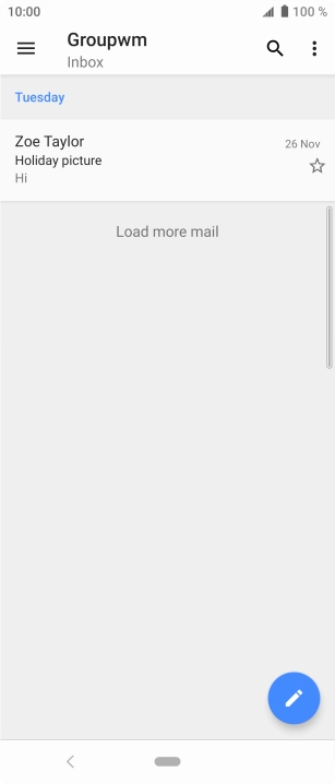 Slide your finger right starting from the left side of the screen.