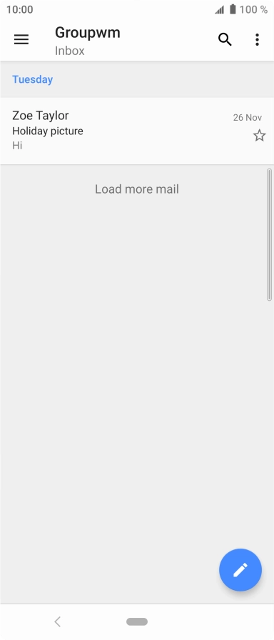 Slide your finger right starting from the left side of the screen.