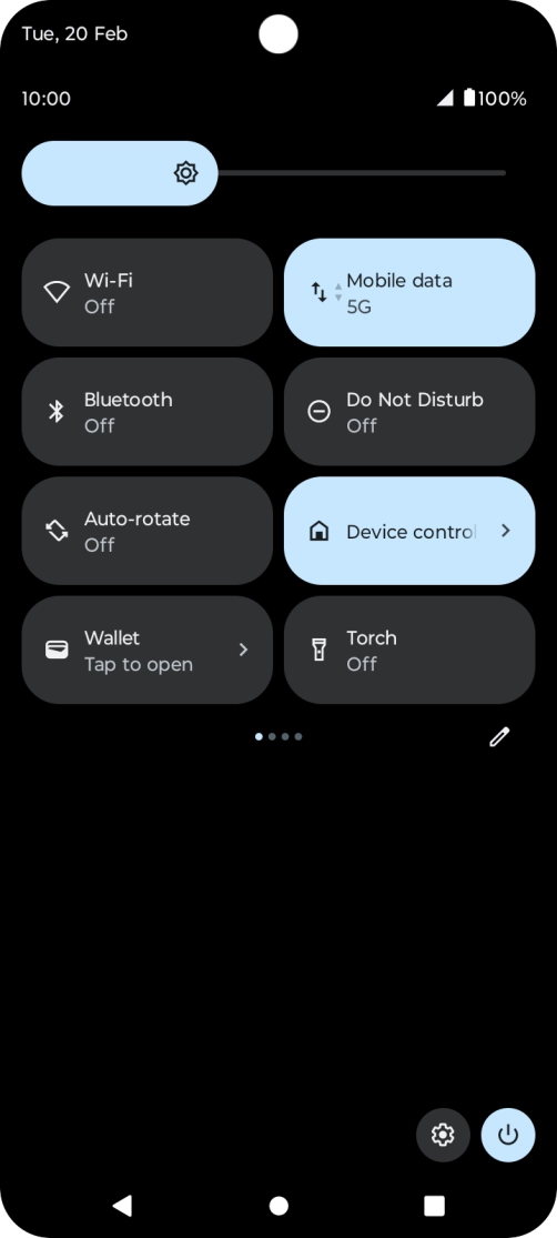 Press the settings icon.