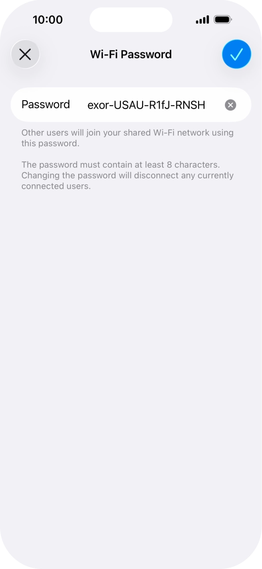 Press the confirm icon.