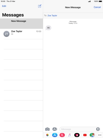 Press the text input field and key in the required text.
