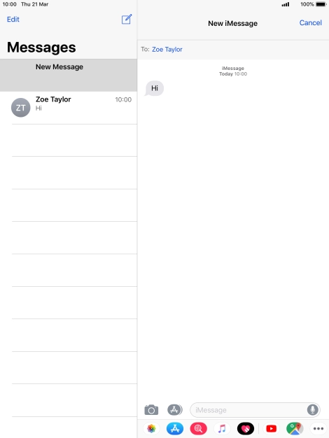 Press the text input field and key in the required text.