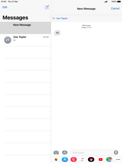 Press the text input field and key in the required text.