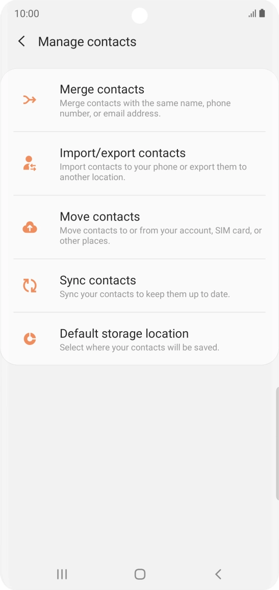 Press Import/export contacts.