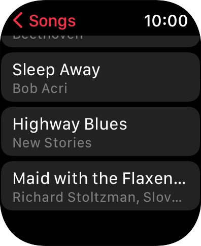 Go to the required category or playlist and press the required audio file.