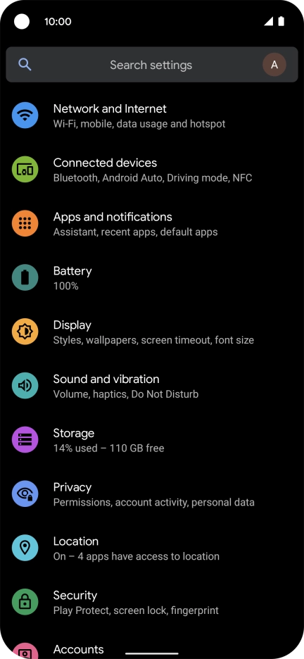 Press Apps and notifications.