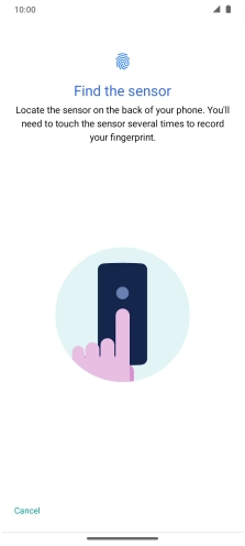 Follow the instructions on the screen to create the phone lock code using your fingerprint.