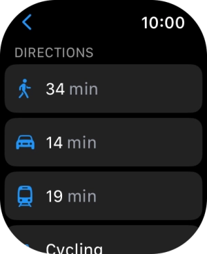 Press the required mode of transportation.