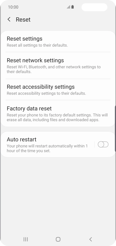 Press Factory data reset.