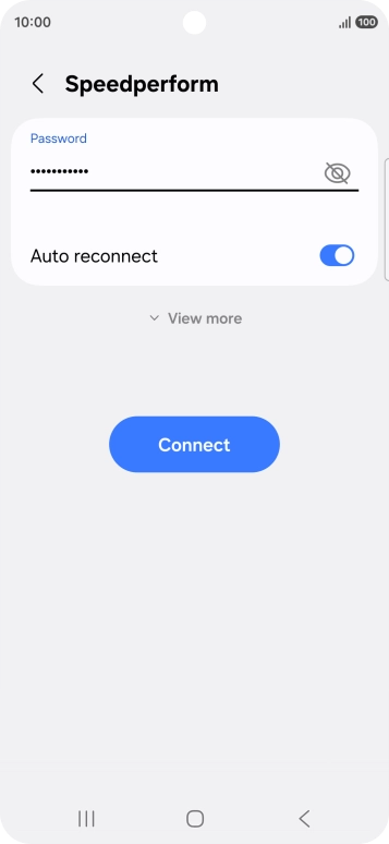Key in the password for the Wi-Fi network and press Connect.