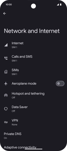 Press Hotspot and tethering.