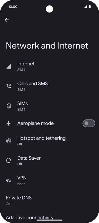 Press Hotspot and tethering.