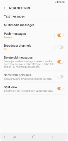 Press Text messages.